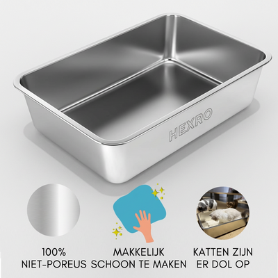 Hexro Stainless Steel Litter Box